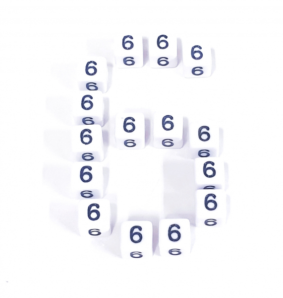 Kunststoffzahl "6" 10x10mm